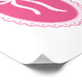 Pink Nursery Art - Coquette Oval Frame & Bow ポスター (角)