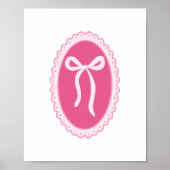 Pink Nursery Art - Coquette Oval Frame & Bow ポスター (正面)