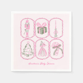 Pink Nutcracker A Merry Little Baby Shower スタンダードカクテルナプキン