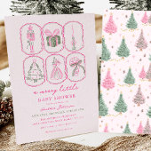 Pink Nutcracker A Merry Little Baby Shower 招待状