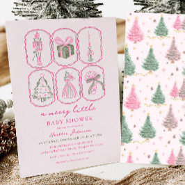 Pink Nutcracker A Merry Little Baby Shower 招待状