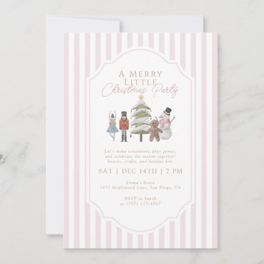 Pink Nutcracker A Merry Little Christmas Party 招待状 (正面)