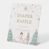 Pink Nutcracker Baby Shower Diaper Raffle Sign 台座サイン (正面)