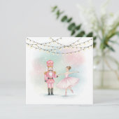 Pink Nutcracker & Ballerina  Christmas Card  カード (スタンド正面)