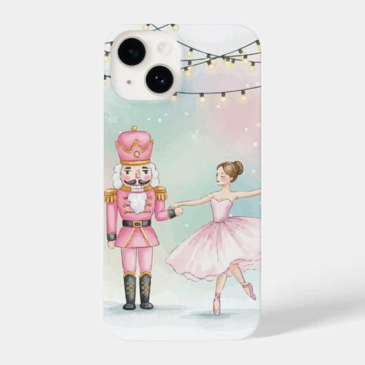 Pink Nutcracker & Ballerina  Christmas  iPhoneケース (裏面)