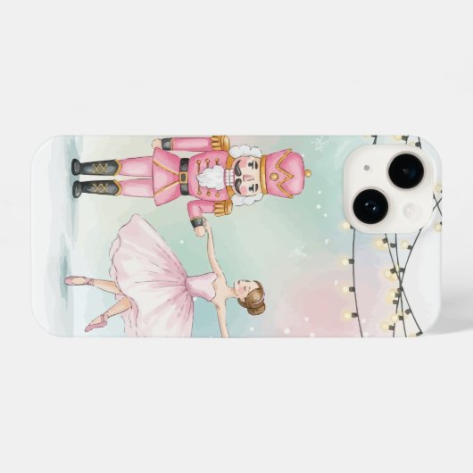 Pink Nutcracker & Ballerina  Christmas  iPhoneケース (裏面横)