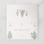 Pink Nutcracker Ballet Baby Shower Fold Place Card プレイスカード (外部開封)