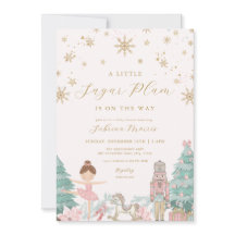 Pink Nutcracker Ballet Baby Shower Invitations