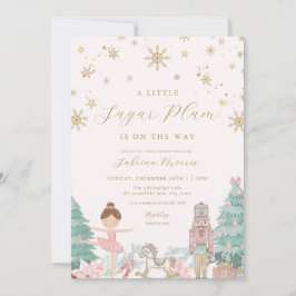 Pink Nutcracker Ballet Baby Shower Invitations 招待状