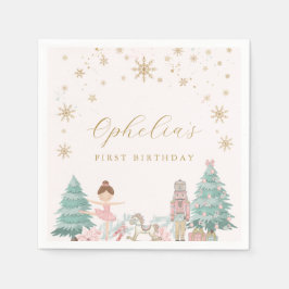 Pink Nutcracker Ballet Birthday Napkins スタンダードカクテルナプキン