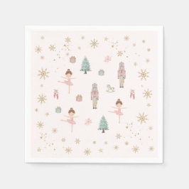 Pink Nutcracker Ballet Birthday Paper Napkins スタンダードカクテルナプキン