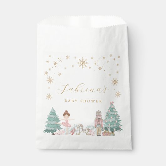 Pink Nutcracker Ballet Birthday Party Favor Bags フェイバーバッグ (正面)