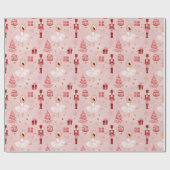 Pink Nutcracker Ballet Christmas Gift Wrap ラッピングペーパー (フラット)