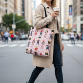 Pink Nutcracker Ballet Christmas Seamless Pattern トートバッグ