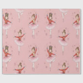 Pink Nutcracker Ballet Theme Girls ラッピングペーパー (フラット)