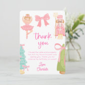 Pink Nutcracker Birthday Photo Thank You Card 招待状 (スタンド正面)