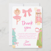Pink Nutcracker Birthday Photo Thank You Card 招待状 (正面)