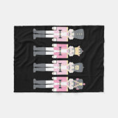 Pink Nutcracker Byllet Vintage Christmas Nutcracke フリースブランケット (正面(横))