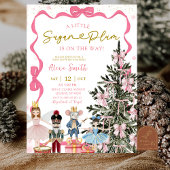 Pink Nutcracker Christmas Baby Shower 招待状