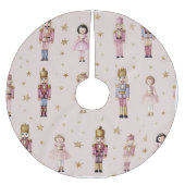 Pink Nutcracker Christmas Ballerina  ブラッシュドポリエステルツリースカート (正面)