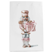Pink Nutcracker Christmas Gift Bag ミディアムペーパーバッグ (正面)
