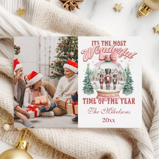  Pink  Nutcracker Christmas Photo  Wonderland Glob シーズンカード