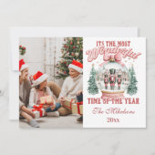  Pink  Nutcracker Christmas Photo  Wonderland Glob シーズンカード (正面)