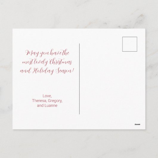 Pink Nutcracker Christmas Postcard シーズンポストカード (裏面)