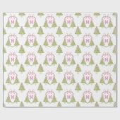 Pink Nutcracker Christmas Tree Monogram Crest ラッピングペーパー (フラット)