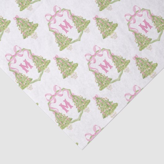 Pink Nutcracker Christmas Tree Monogram Crest 薄葉紙 (詳細)