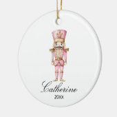 Pink Nutcracker Winter Christmas Decor Custom Name セラミックオーナメント (左)