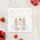 Pink Nutcracker Winter Onederland 1st Birthday スタンダードランチョンナプキン (インサイチュ)