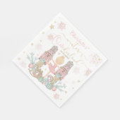 Pink Nutcracker Winter Onederland 1st Birthday スタンダードランチョンナプキン (角)
