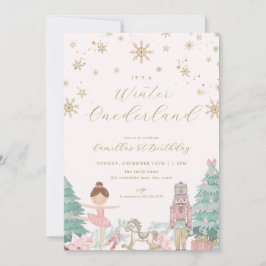 Pink Nutcracker Winter Onederland Birthday Invite 招待状