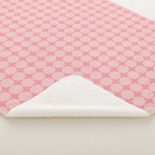 Pink Octagonal Pattern Sherpa Blanket シェルパブランケット (3/4)