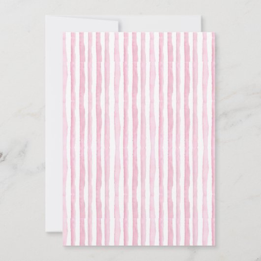 Pink Oh Baby Script Bear in Hot Air Balloon Shower 招待状 (裏面)