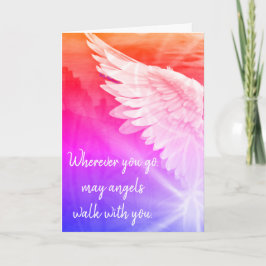 Pink Ombre Guardian Angel – Angels Walk With You カード