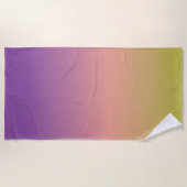 Pink Ombré Sky Stars ビーチタオル (正面)