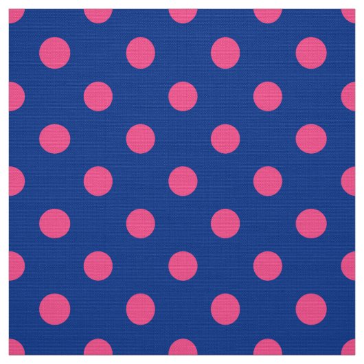 Pink On Blue Polka Dots Pattern Design ファブリック (見本)