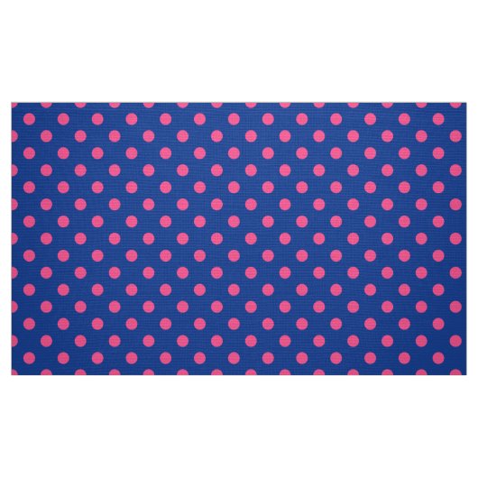 Pink On Blue Polka Dots Pattern Design ファブリック (ファットクウォーター)