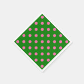 Pink On Green Polka Dots Pattern Design  スタンダードカクテルナプキン (角)
