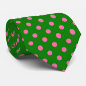 Pink On Green Polka Dots Pattern Design  ネクタイ