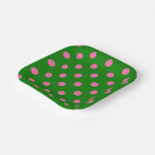 Pink On Green Polka Dots Pattern Design  ペーパープレート (傾斜あり)