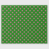 Pink On Green Polka Dots Pattern Design ラッピングペーパー (フラット)
