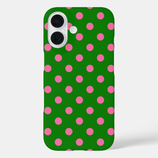 Pink On Green Polka Dots Pattern Design  Case-Mate iPhoneケース (裏面)
