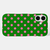 Pink On Green Polka Dots Pattern Design  Case-Mate iPhoneケース (裏面 (横))