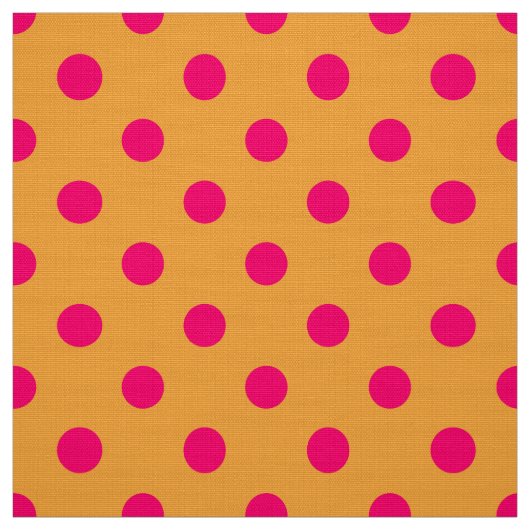 Pink On Orange Polka Dots Pattern Design  ファブリック (見本)