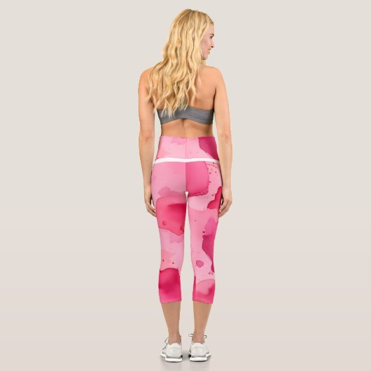 Pink on Pink Abstract カプリレギンス (裏面)