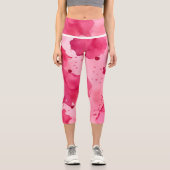 Pink on Pink Abstract カプリレギンス (正面)