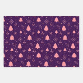 Pink on Purple Modern Holiday ラッピングペーパーシート (正面2)